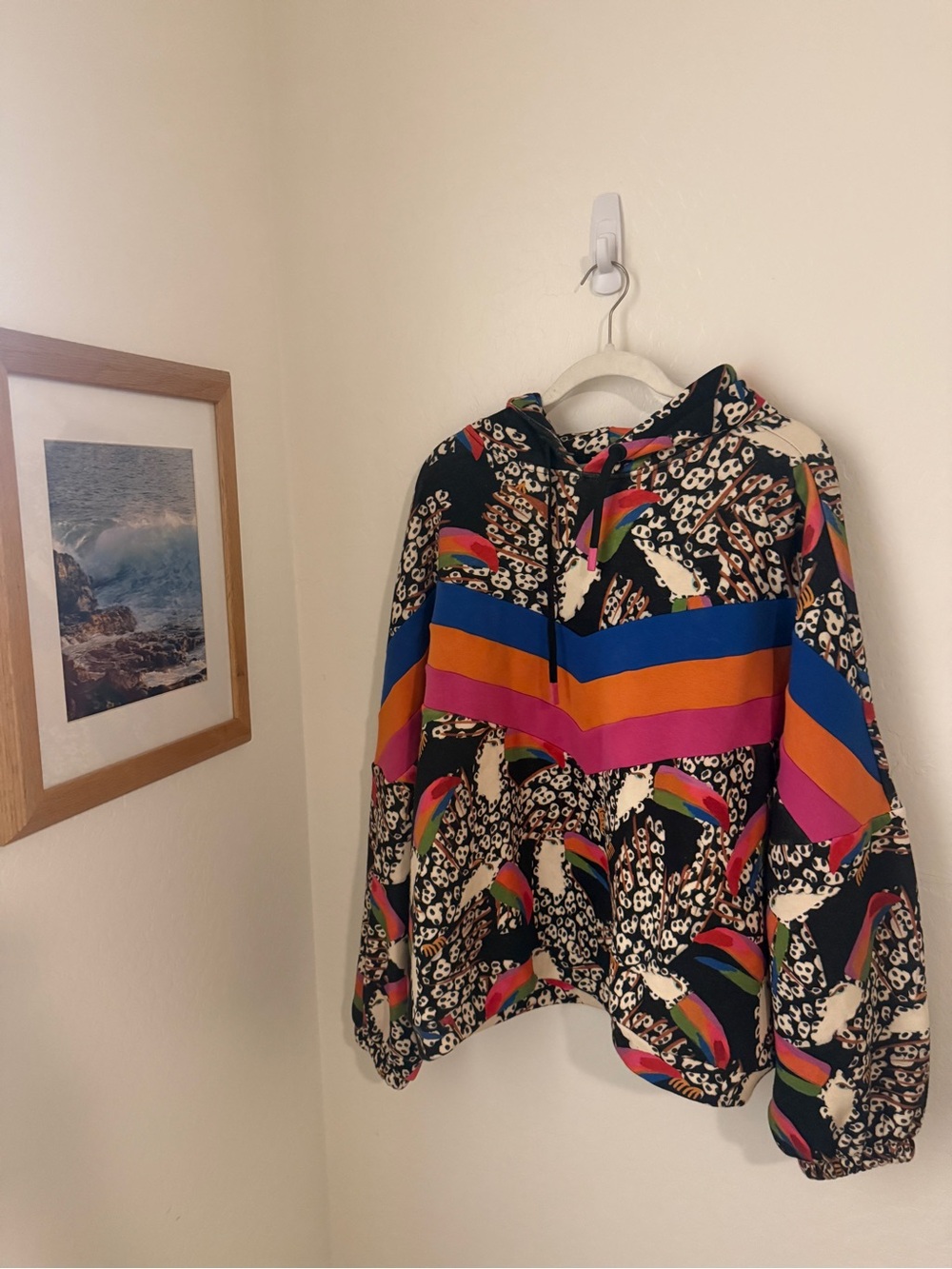 Farm Rio Leopard Toucans Sweatshirt Hoodie - Picture 4 of 7